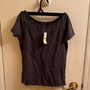 Banana Republic Charcoal ballerina neck Short Sleeve Tee